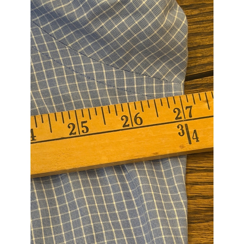 Brooks Brothers Mens 18-35 Slim Fit Non-Iron Blue Check Button Down Dress Shirt - Picture 3 of 5